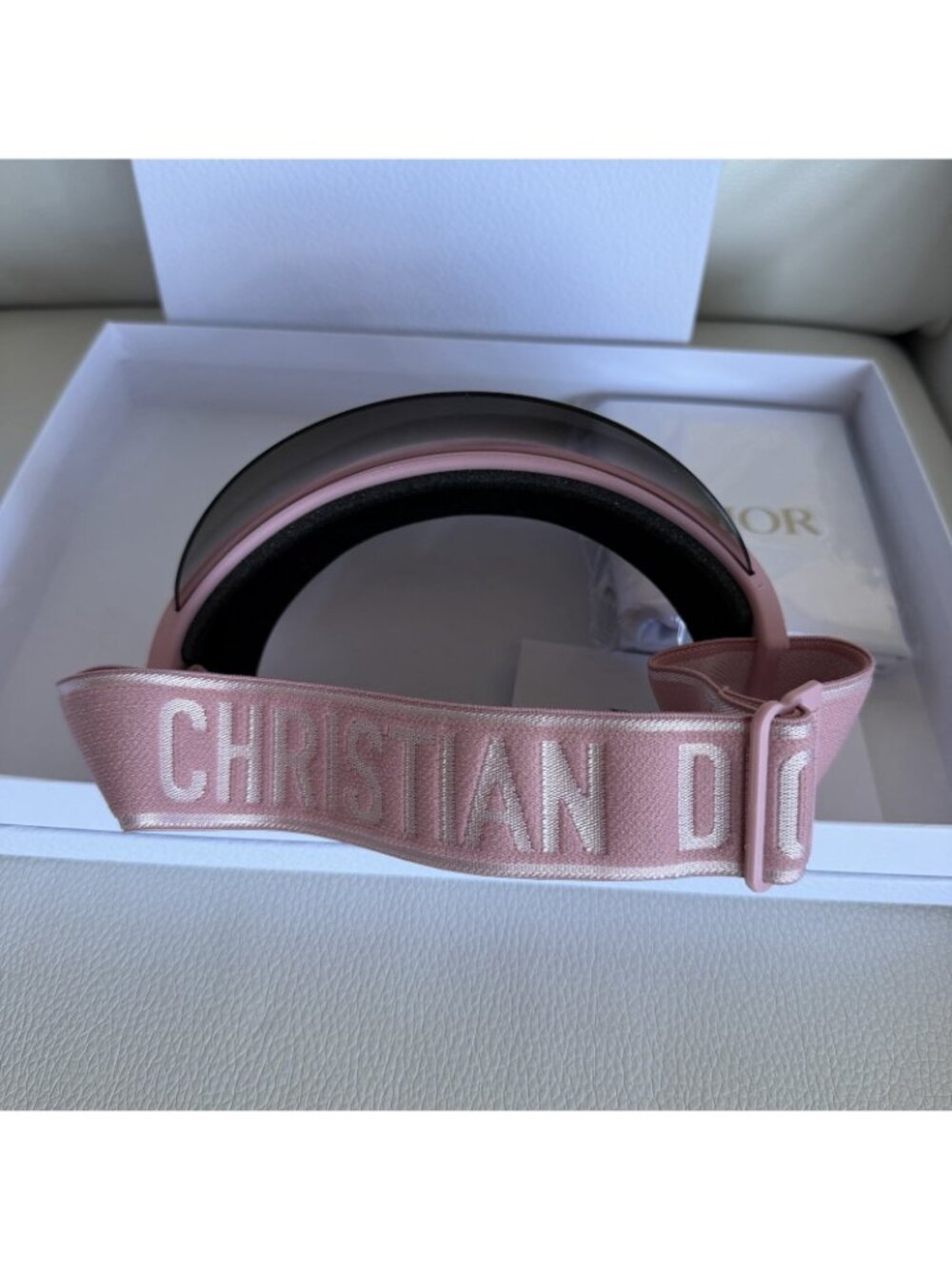 NEW DIOR Visor Sunglasses Pink Grey DiorClub V1U 100% Auth Gradient Sunshield - Picture 5 of 9